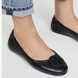 Tory Burch Black Leather Flats
